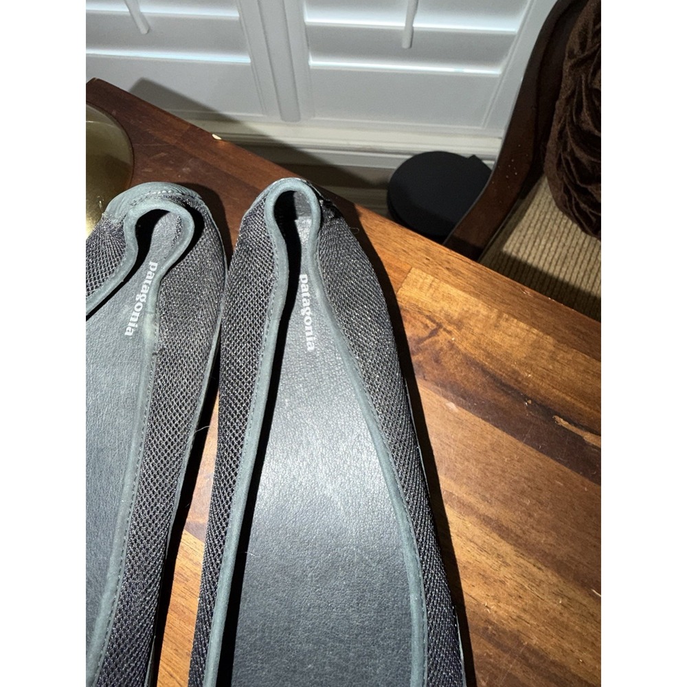 Patagonia Womens Ballet Flats Size 10-11 Atoll Maha Breathe Black Leather Mesh - Picture 3 of 8
